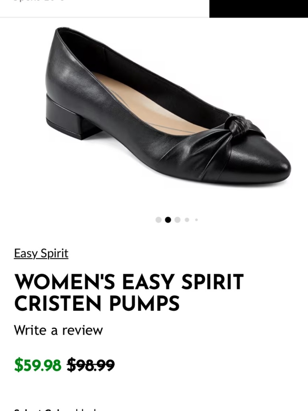 Women’s Black Easy Spirit Cristen Pumps (size 9)
